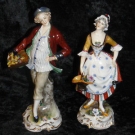 2 x Porzellan Figur vermutl. Thüringen um 1900 Mann & Frau 1. Wahl  Nr. 7
