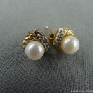 2 schöne alte Ohrstecker 585er Gold mit Perle