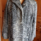 Persianer Jacke, grau meliert, als Ersatzteil/defekt