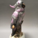 Große Porzellan Tierfigur Kakadau gemarkt Dressel Kister & Cie. Passau 28 cm H