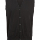 OLYMP Strick, modern fit, Weste V-Neck, Schwarz