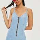 Denim-Playsuit mit Reißverschluss