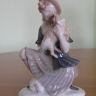 Alte Porzellan, Frau mit Hund, Rosenthal Porzellan.