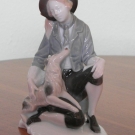 Alte  Porzellan Figur, Mann mit Hund, Rosenthal Porzellan.