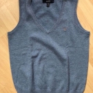 GANT PULLUNDER GR.M V-AUSSCHNITT WOLLE HELLBLAU