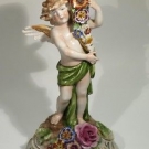 Fine Vintage Handpainted Schierholz Porcelain Table Lamp / Column.