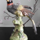 Antique  Porcelain Bird  Figurine Blue Crossed Swords Samson 