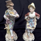 Vintage German figurines by Aelteste Volkstedter Porzellanmanufactur mark PF