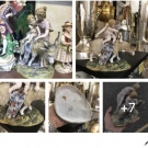 Antique 19th C German Meissen Typs Or Dresden Porcelain Figure Goat Boy Mum Lady