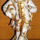 Porzellan Figur antik 15cm groß Prinz Edelmann Bisquitporzellan gold bemalt