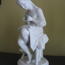 ,,Strickendes Mädchen" Biskuitporzellan Scheibe-Alsbach aus Nachlaß! Rarität!