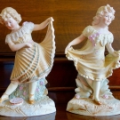 PAIR OF VICTORIAN CONTINENTAL BISQUE FIGURES - GIRLS