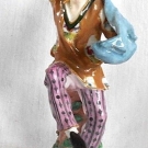 C19TH CHELSEA DERBY STYLE COMMEDIA DELL'ARTE FIGURE 