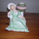 VERY RARE  HEUBACH SEATED LADY AND POSY VASE FIGURINE
