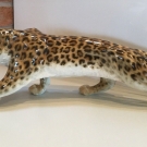 A large Hutschenreuther figure of a leopard designed by Gunther Granget. German.