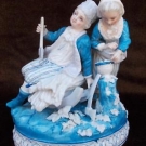 607 / EXCELLENT MID 19TH CENTURY GERMAN PORELAIN FIGURINE " THE WOOD CUTTERS "