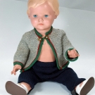 alte SCHILDKRÖT PUPPE SPIELPUPPE mit SCHLAFAUGEN Schildkrötpuppe 56 