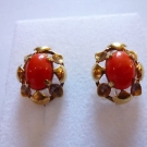 Wunderschöne elegante seltene Ohrringe in Gold 585  mit Korallen