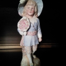 LARGE 32cm  ANTIQUE GERMAN BISQUE GEBRUDER HEUBACH SCHUTZ MARKE DOLL FIGURINE