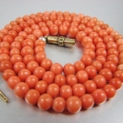 Lachs Korallen Kette ,Italien um 1930