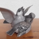 DEKORATIVE B&G FIGUR "VÖGEL,DREI SPATZEN" NR.1670 VON BING&GRÖNDAHL #6445