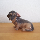 Royal Copenhagen Dackel Teckel Dachshund Hund Figur Porzellan signiert Rarität
