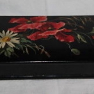 schöne alte Holz ? Box / Kiste / Schachtel - Blumen Motiv