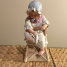 Antique Heubach Baby In The Highchair 9 In. Excellent Condition Hallmarked 13566