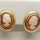 Antike Ohrstecker mit Gemme Kamee 8K 333er Gelbgold -sehr hübsch-