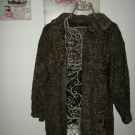 Pelzmantel Persianer Pelz Jacke Weste Mantel Damen braun Wintermantel 