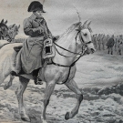 Napoleon vintage french woven silk picture