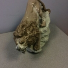 Large Amphora Porcelain Lion Figure on Rocks c1900