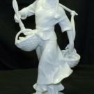 Antique Meissen Blanc de Chine Korean Girl w Basket Porcelain Figurine Bochmann