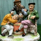 SUPERB MID 19thC CHOISY LE ROI, FRANCE FIGURINE GROUP ON DECORATIVE BASE c1860s