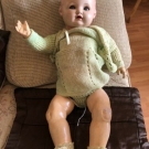 Vintage Armand Marseille Bisque Head Doll With Bent Limb Composite Body.