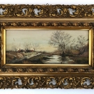 Antikes Öl-Gemälde Landschaft Holzrahmen gold 56x35 Keltz & Meiners Berlin