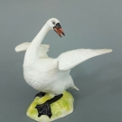 Schwan Edme Samson, Paris um 1870, Vogel Figur, Höhe 18,5 cm