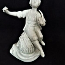 ANTIQUE CARL THIEME PORCELAIN DRESDEN GERMANY BLANC DE CHINE CORN CUTTER FIGURE