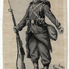 FRENCH SOLDIER: ON NE PASSE PAS: WW1 WOVEN SILK PANEL FOR POSTCARD