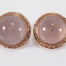 i52a29- 585er Gold Ohrstecker mit Rosenquarz 