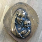 Wandrelief Bronze Maria Kind ca.3 Kg Massiv