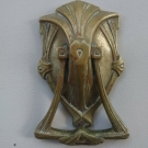 Originaler alter Jugendstil Türklopfer Klingel Türgriff aus Messing um 1900 