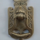 Originaler alter Jugendstil Türklopfer Klingel Türgriff aus Messing um 1900 