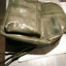 Rucksack Echtleder "MCS Country Classics 1987", grünes Leder, neuwertig