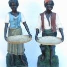 Antikes spätes 19. Jahrhundert Bernard Bloch Eichwald Figur Paar Schwarze Diener