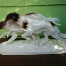 Antik Porzellanfigur Windhunde Keramikfigur Figurengruppe Barsoi Katzhütte