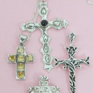 KONVOLUT Halskette 925 Sterling SILBER Silver Anhänger Kreuz Zirconia Kruzifix