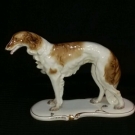 Porzellanfigur großer russischer Windhund Barsoi Schaubach Kunst R.Steiner...