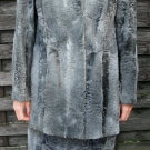 Breitschwanz - Kostüm grau - Rock+Jackett / Persianerklaue Pelzjacke + Pelzrock