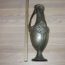 ORIGINAL JUGENDSTIL VASE KANNE AUS ZINN 35 cm HOCH SEHR DEKORATIV UND SELTEN